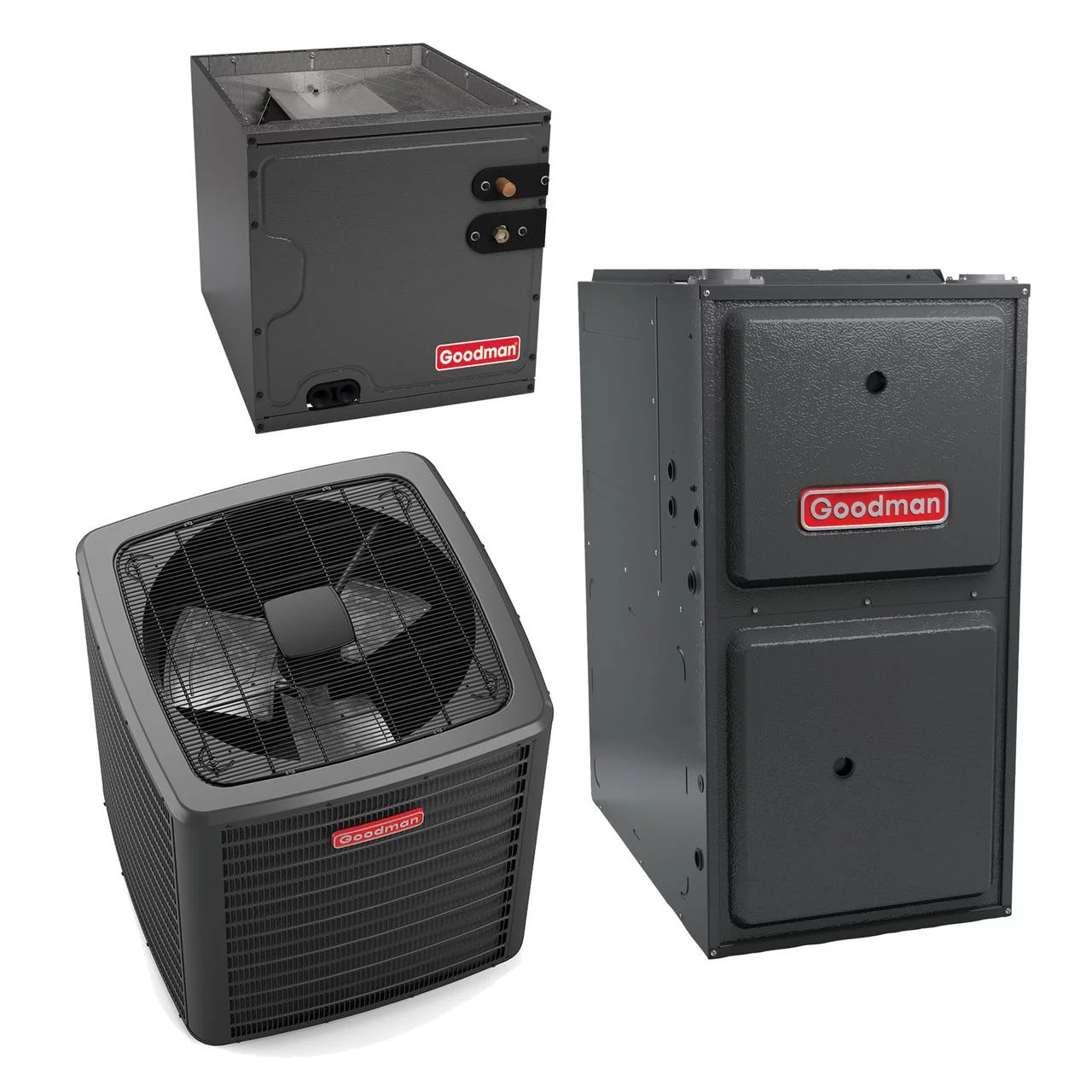 Goodman 2.5 Ton 14.5 SEER2 40,000 BTU 96% AFUE Gas System (9-Speed Motor) – GSXH503010 / CAPFA3022A6 / GM9S960403AN / TX3N4