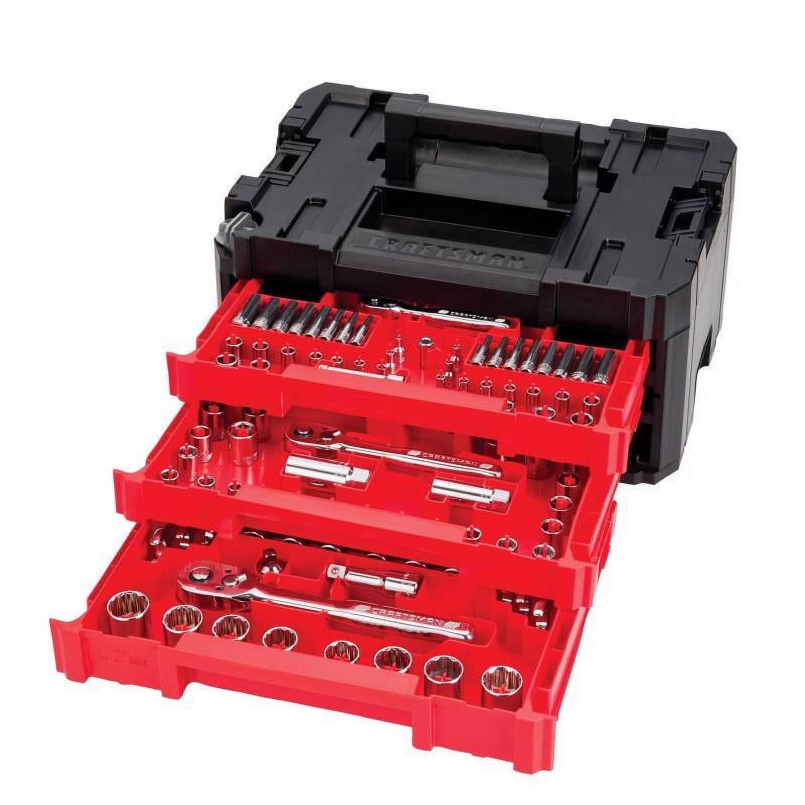 CRAFTSMAN Socket Set, 262-Piece Mechanic Tool Set, 1/4″, 3/8″, 1/2″ Drive, SAE / Metric, (CMMT45307)