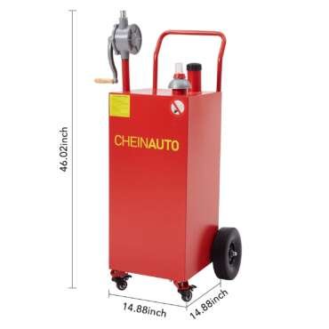 Gas Caddy, 35 Gallon Fuel Transfer Tanks with Casters & Wheels Portable Fuel Storage Tank for Cars, Boats, Lawn Mowers - Image 4