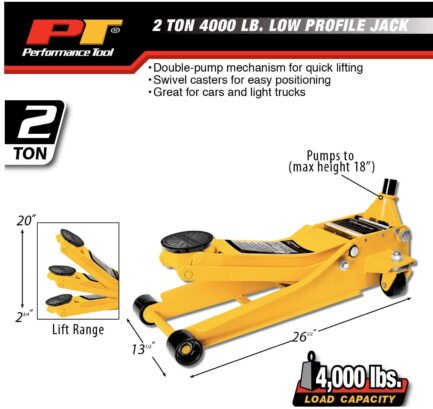 Performance Tool W1642 2 Ton Low Profile Jack - Image 5