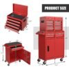 Goplus Tool Chest, 5-Drawer Rolling Tool Storage Cabinet with Detachable Top Tool Box, Liner, Universal Lockable Wheels, Adjustable Shelf, Locking Mechanism, Metal Tool Cart for Garage Workshop - Image 2