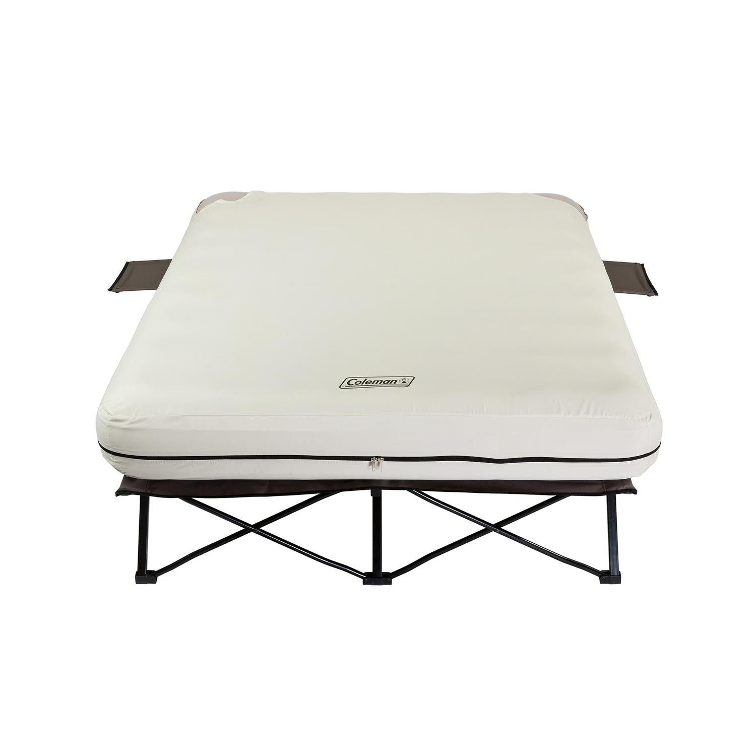 Coleman Cot and Thick Queen Air Mattress Combo Side Tables， Pump Included