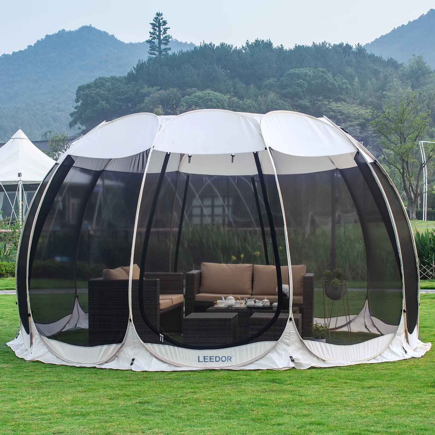 Screen House Tent Instant Room Outdoor Canopy 15×15 Gray