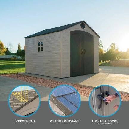 Lifetime 8 Ft. x 10 Ft. Outdoor Storage Shed - Image 2