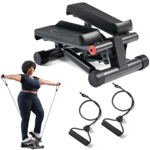 Sunny Health & Fitness SMART Mini Stepper with Exercise Bands – NO. 012SMART