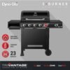 Dyna-Glo DGH474CRP 5-Burner Propane Gas Grill in Matte Black with TriVantage Multifunctional Cooking System - Image 2