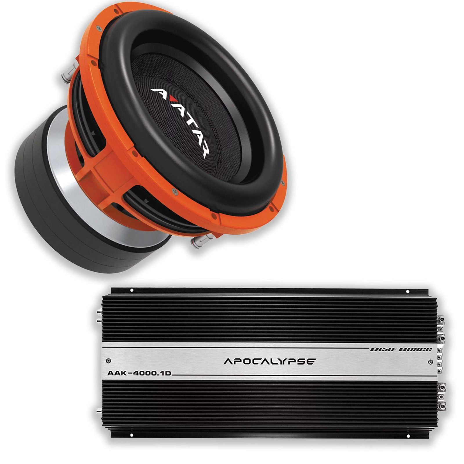 eaf Bonce Car Audio 12″ 2Ohm Avatar Subwoofer STU-1246D2&Monoblock Amp Package
