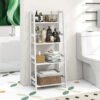 CDJXNLY 4 Tier Bookshelf Freestanding Open Bookcase Book Multifunctional Plant Flower Display Stand White Ladder for Bedroom Living Room Home Office Small Space - Image 4