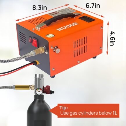 NUOGE Pcp Air Compressor,4500Psi 30Mpa Powered by Car 12V DC or Home 110V AC W/Converter - Image 5