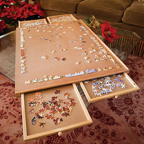 Bits and Pieces Jumbo 1500 Piece Puzzle Plateau W/ Storage Drawers�� 26×35″