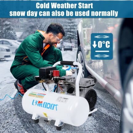 Limodot Air Compressor, Ultra Quiet Air Compressor, Only 60dB, 2 Gallon Air Tank, Dual Couplers Supports Two Users, Fast 20s Recovery, Oil-Free, Ideal For Shop, Garage, Car, Pneumatic Tools - Image 2