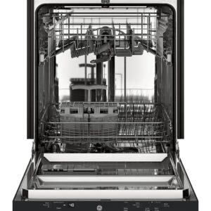 GE – 24″ Top Control Built-In Dishwasher with Autosense Cycle, Piranha Food Disposer; 51 dBA – Black