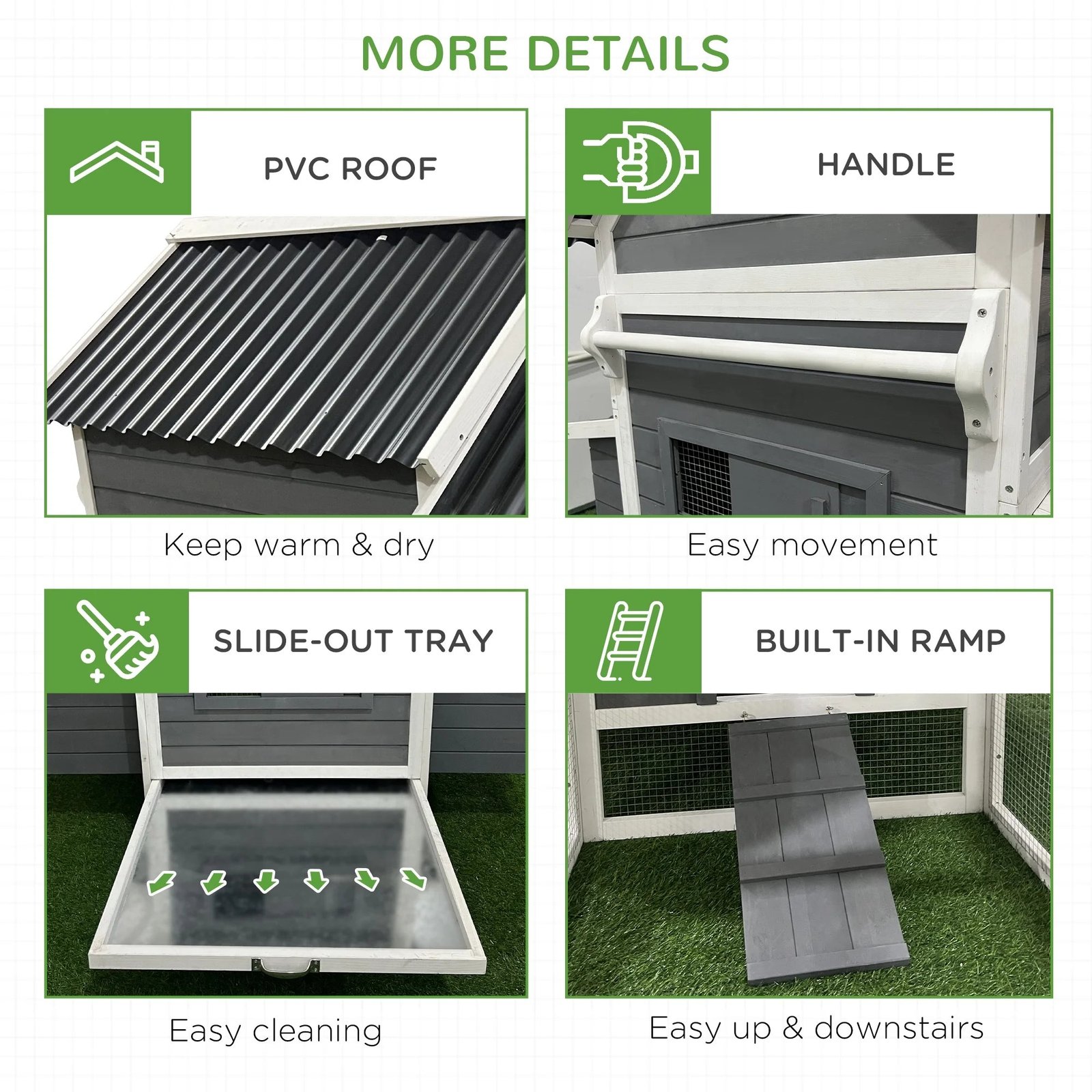 PawHut 162″ Large Chicken Coop for 6-8 Chickens, Chicken House - Image 2