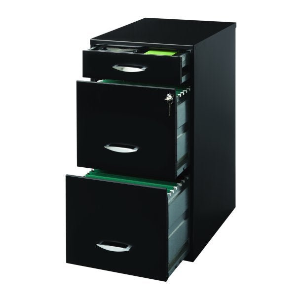 Space Solutions Filing Cabinet 18″W, 3-Drawer Organizer File, Black - Image 3
