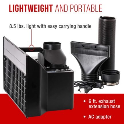 Portable, Dual Fan, Hobby Airbrush Spray Booth Kit with LED Lights, Exhaust Extension Hose (Extends up to 5.6 Feet) - Image 2