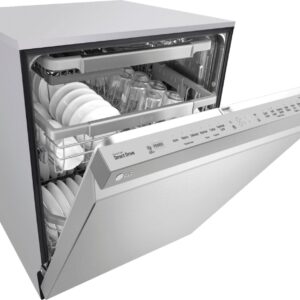 LG – 24″ Top Control Smart Wi-Fi Enabled Dishwasher with QuadWash and Stainless Steel Tub – Stainless steel