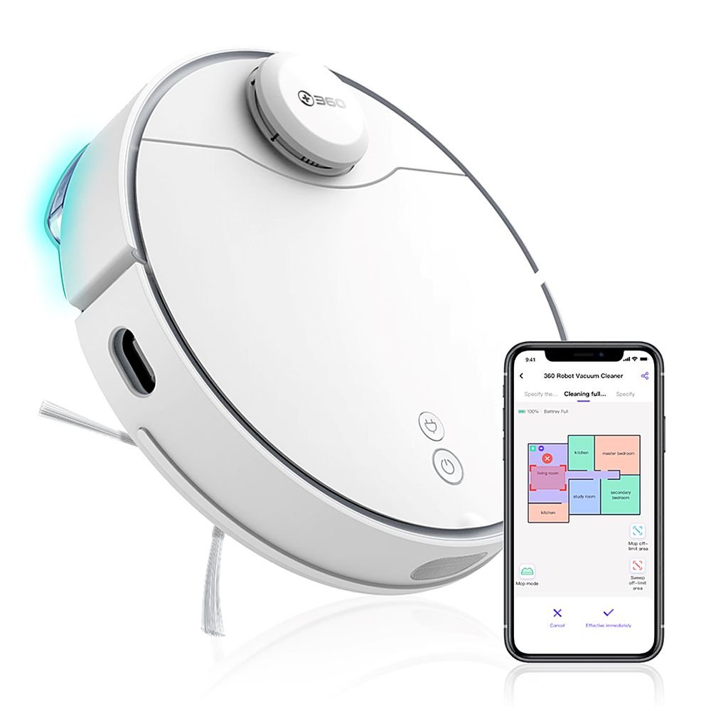 360 – S9 LiDAR Dual-Eye Vacuum+Mop Combo Robot Cleaner – White
