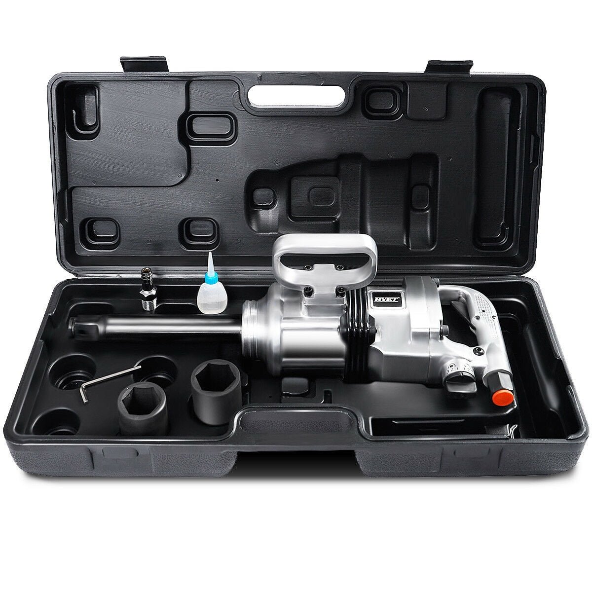 Goplus Heavy Duty 1″ Air Impact Wrench Gun Long Shank Commercial Truck Mechanics w/Case