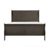 Classic Louis Philippe Styling 1pc Eastern King Size Sleigh Bed Stained Gray Finish Traditional Bedroom Furniture - Image 4