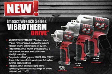 AIRCAT Pneumatic Tools 1178-VXL: 1/2-Inch Vibrotherm Drive Impact Wrench 1,300 ft-lbs – Standard Anvil