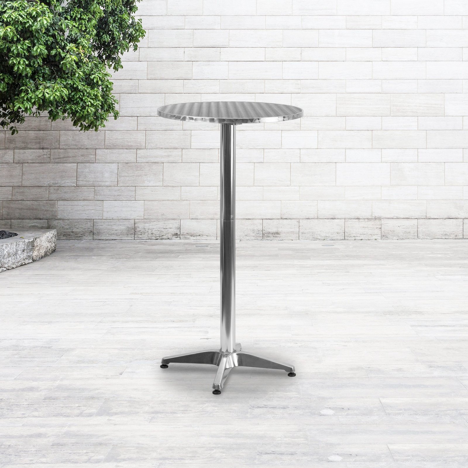 Flash Furniture 23.25″ Round Aluminum Indoor-Outdoor Bar Height Table with Flip-Up Table