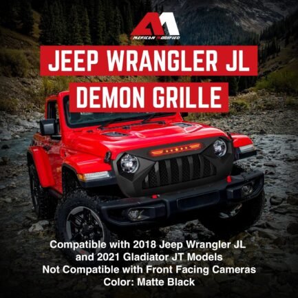 AMERICAN MODIFIED Demon Grille w/Red Lights for 18-21 Wrangler/Gladiator - Image 4