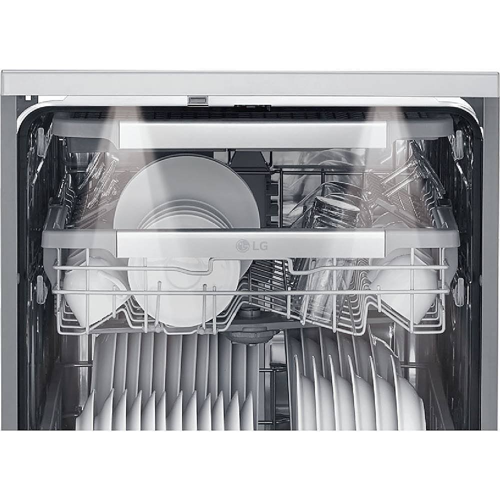 LG – STUDIO 24″ Top Control Built-In Dishwasher with TrueSteam, Light, 3rd Rack, 40dBA – Stainless steel