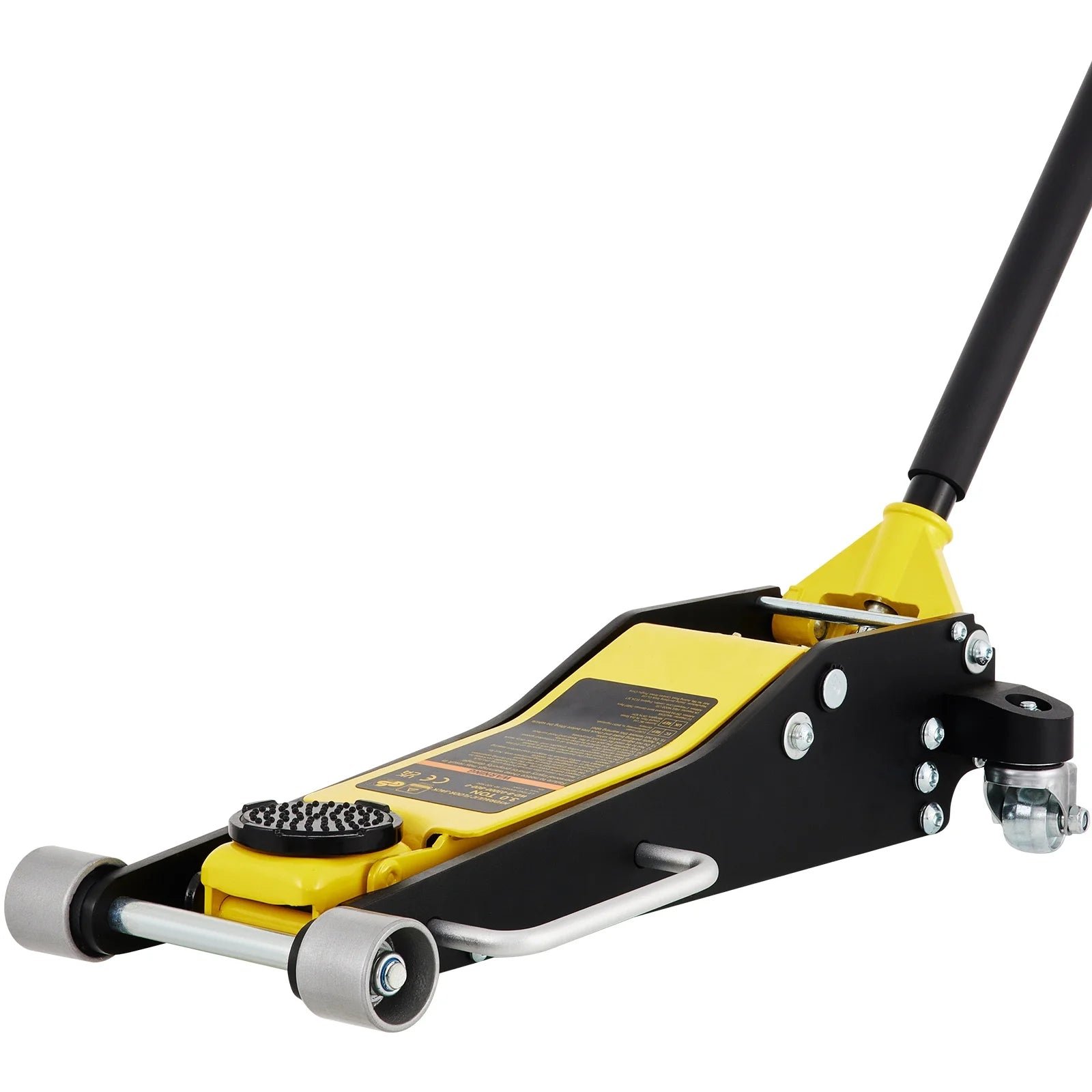 SKYSHALO Low Profile Floor Jack 3 ton (6600 lbs), Dual Piston Quick Lift Pump, 19-11/16″-3-6/11″ Height Lifting Range, Yellow+Black, Aluminum and Steel Hydraulic Racing Floor Jack