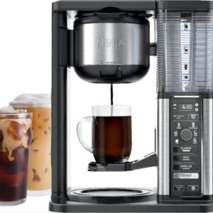 Ninja CM401 – 10-Cup Specialty Coffee Maker with Fold-Away Frother and Glass Carafe CM401 – Black/Stainless Steel