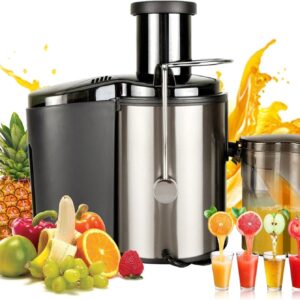 Machine, Juicer Juicer Multi-function Electric, 800W High Yield Juice Extractor with 3 Speeds, for Whole Vegetable and Fruit, Stainless Steel, Easy to Clean