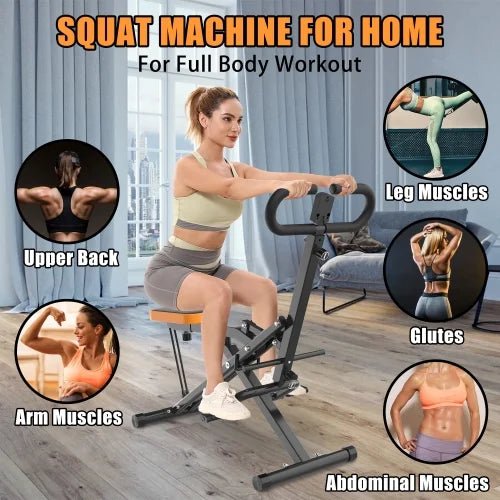 ACE-FIT 1-YEAR-WARRANTY,Foldable,250 LBS,35.43″L x 22.83″W x 43.70″H,Squat Machine for Home,Assist Trainer for Glutes with Resistance Bands,Ab Back/Leg Press Hip Thrust for Home Office Gym(Black)