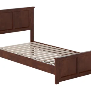 AFI Charlotte Twin Solid Wood Low Profile Platform Bed with Matching Footboard, Walnut