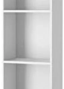 White Modern 5-Tier Tall Bookshelf Compact Size 10.5″D x 16″W x 80″H Living Room Office Shelves Storage Furniture Display Stand