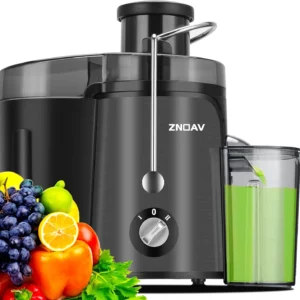 600W Centrifugal Juicer Machine with 3-Speed Control & 3.5” Wide Feed Chute – BPA-Free Juice Extractor (Grey)
