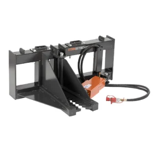Titan Attachments Post and Tree Puller for Skid Steers, 3,000 PSI Single 2×10 Hydraulic Cylinder, Optional Push Bar Guard, Universal Landscape Tool Removes Tree Roots and Fence Posts
