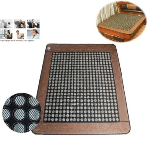 Jade Germanium Tourmaline Electric Infrared Heating Mattress Therapy Massage Pad for Pain Relief & Relaxation