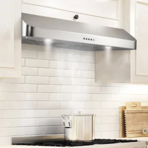 30 Inch Under Cabinet Range Hood Kitchen Stove Vent Hood, Ducted Built in Range Hood Stainless Steel, 400 CFM with Permanent Stainless Steel Filters