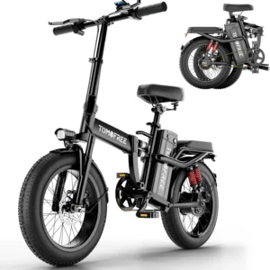T1 Electric Bike for Adults 1200W Motor, 31MPH, 48V 20AH Folding E-Bike,16 * 3″ Tire Mountain Snow Bike LED Display 330lbs Load Capacity – Tomofree Black