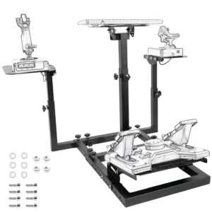 Marada Adjustable Flight Simulator Cockpit Stand for Thrustmaster HOTAS Warthog, Heavy-Duty Flight Sim Control Stand, Black