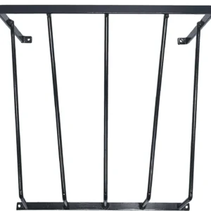 Heavy Duty Steel Wall Hay Rack by Dutch Ranch – Livestock Hay Feeder (Black, 18.5” Wall Mount)