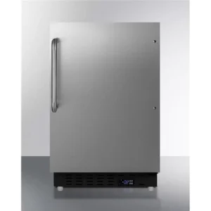 Summit ALFZ37BSSTB 20 in. Built-In All-Freezer, Stainless Steel & Black – 25 in.