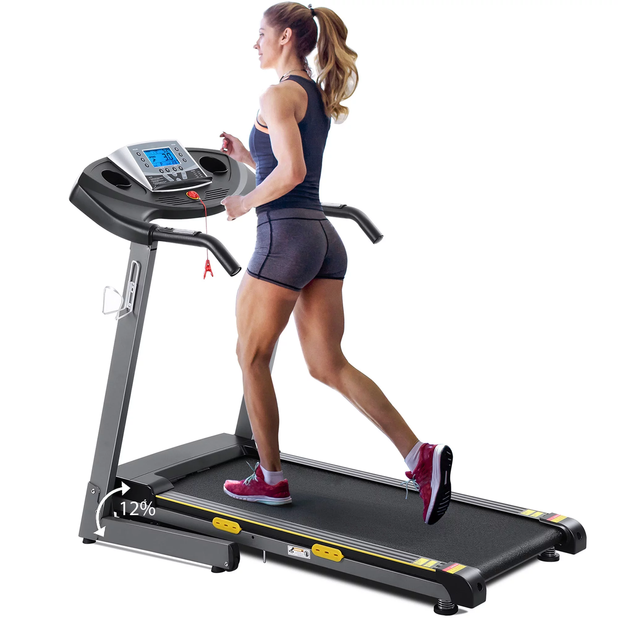 MARNUR 2.5 HP Folding Treadmill with 12% Auto Incline, 0.5–8.5 MPH Speed, 220 lb Capacity Home Cardio Running Machine