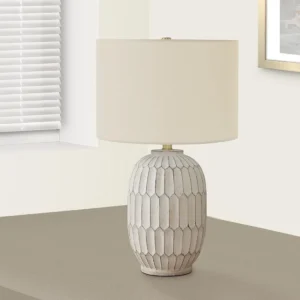 9720 LightingTable Lamp, Cream Resin, Shade, Transitional Lighting-24 H Table, 14.5″ L x 14.5″ W x 24″ H