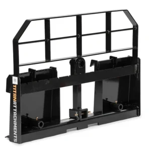 Titan Attachments Pro Series Pallet Fork Frame, Quick Tach Connection for Skid Steers, Tractors, Optional Pallet Fork Blades, Hay Spear Sleeves Included, 2″ Receiver Hitch, Rated 6,000 LB