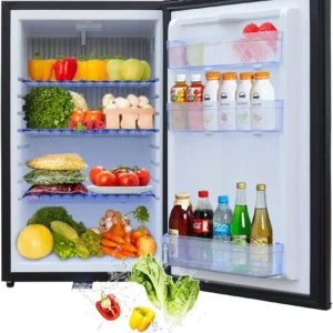 SMETA 1.7 Cu ft Portable Absorption Mini Fridge No Noise with Lock, Adjustable Foot, Reversible Door