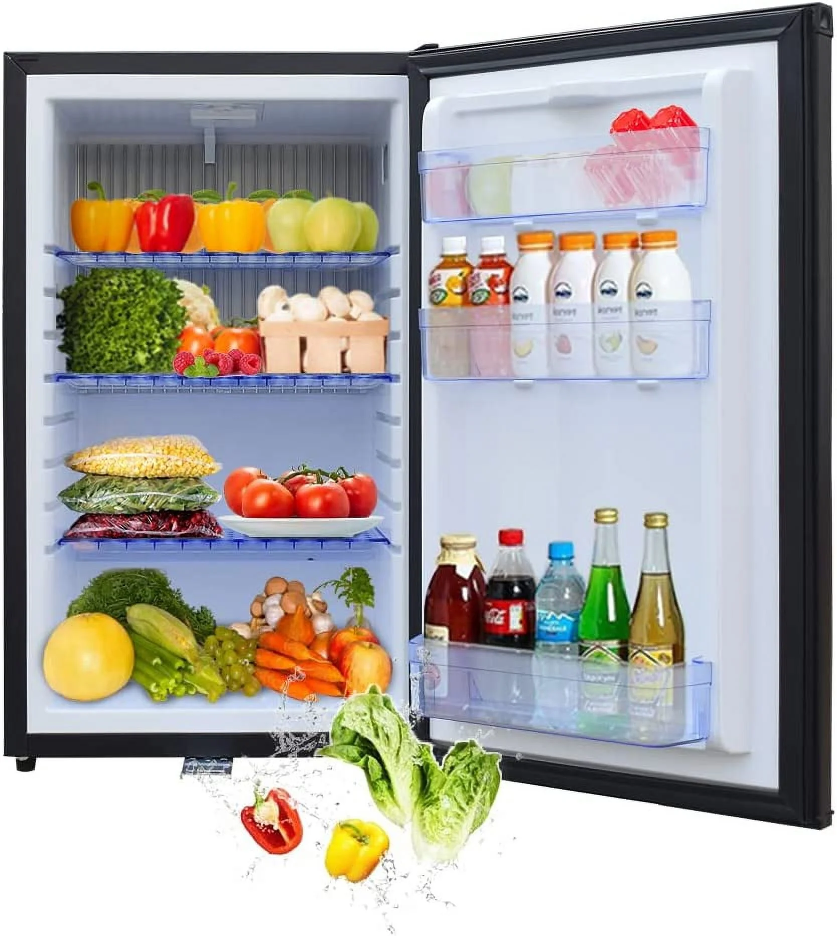 SMETA 1.7 Cu ft Portable Absorption Mini Fridge No Noise with Lock, Adjustable Foot, Reversible Door