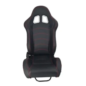 A Pair Of PVC Single Adjuster Double Track Racing Seats Black