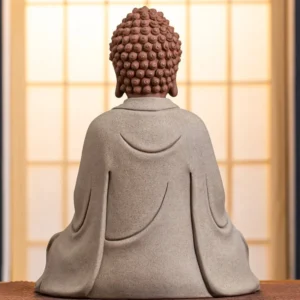 Handmade Ceramic Sakyamuni Abhaya mudra Buddha Statue Meditation