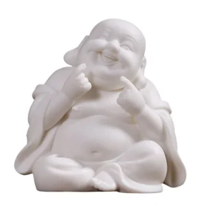 Handmade Clay Laughing Budda Statue Ornamanet Spiritual Religion Gifting for him
