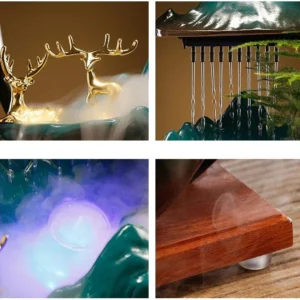 Backflow Incense Holder with LED Lamp and Indoor Circulating Water Fountain